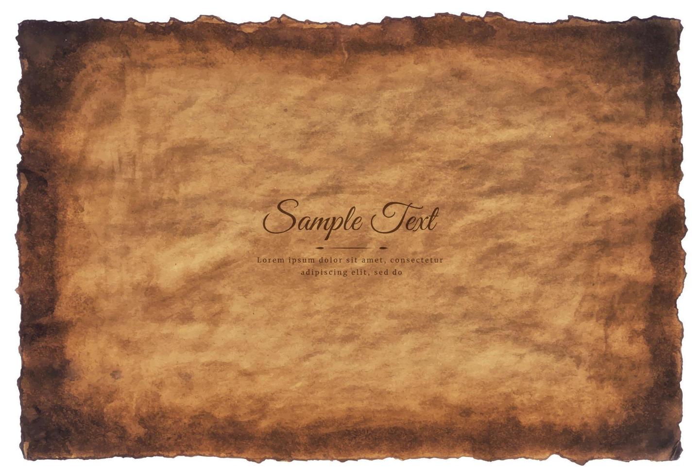 Vector old parchment paper sheet vintage aged or texture isolated on white background