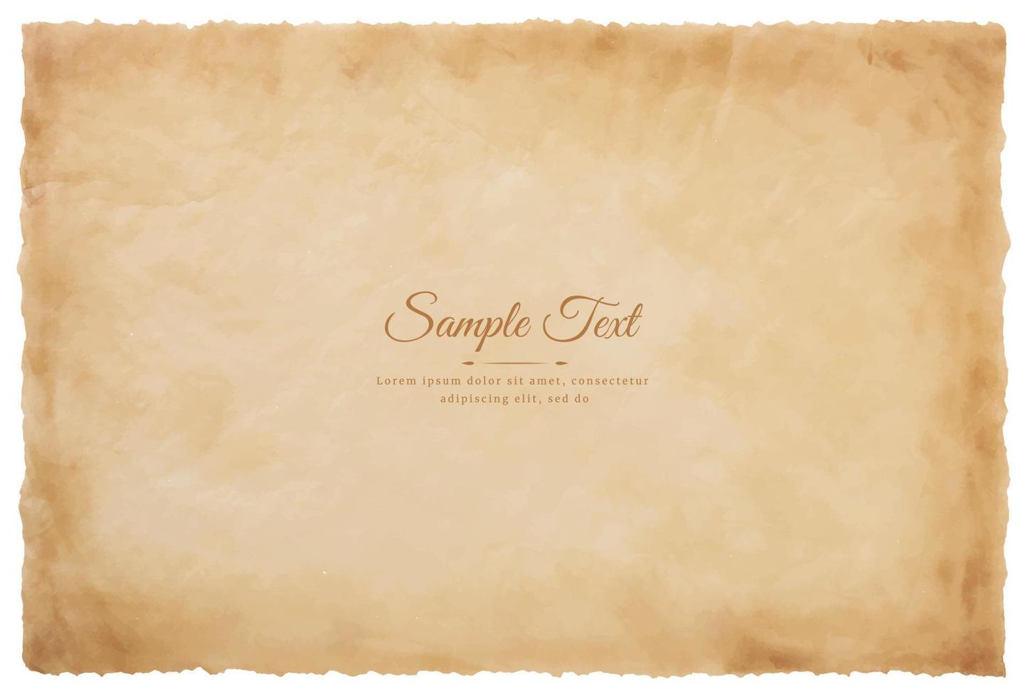Vector old parchment paper sheet vintage aged or texture isolated on white background