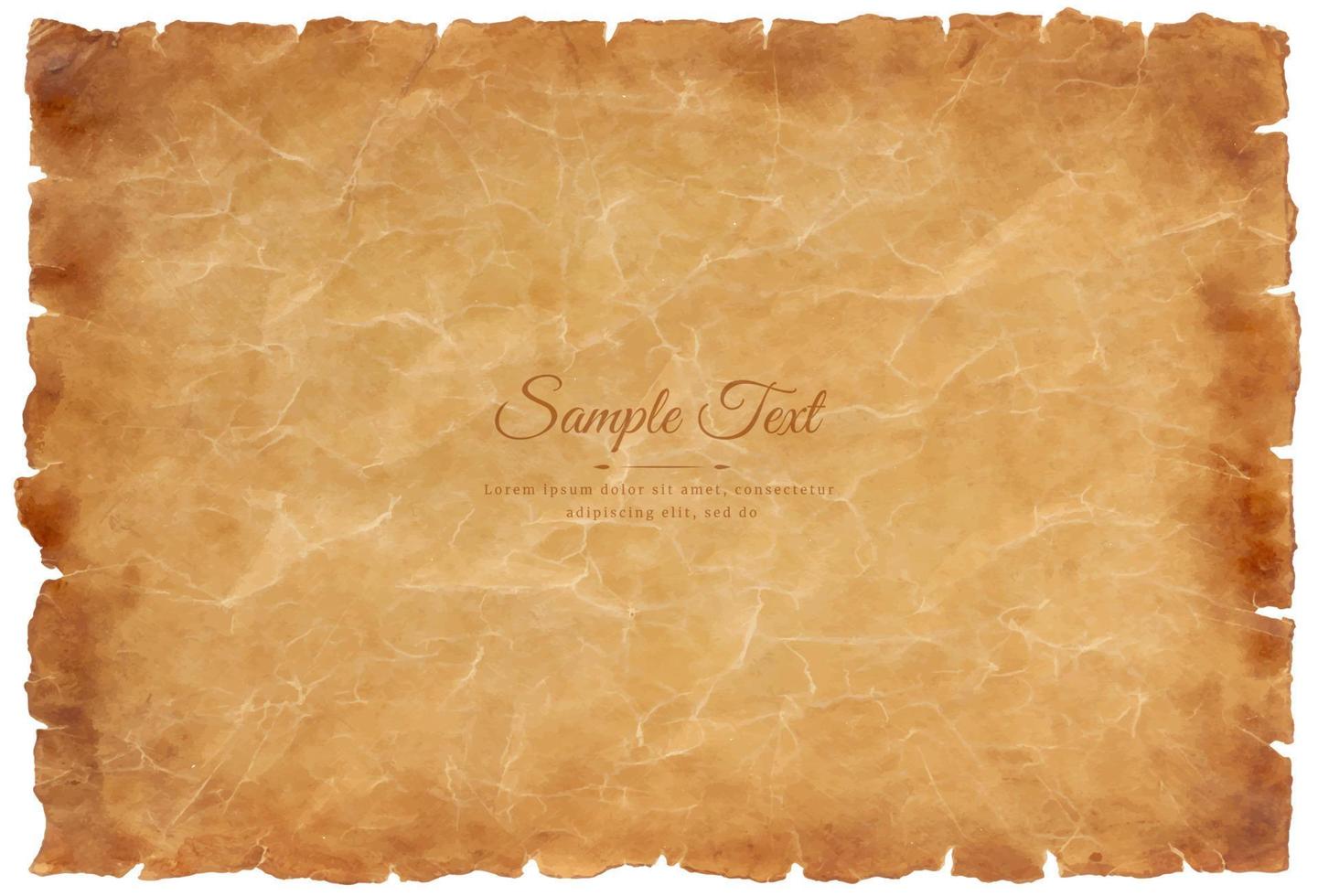 Vector old parchment paper sheet vintage aged or texture isolated on white background