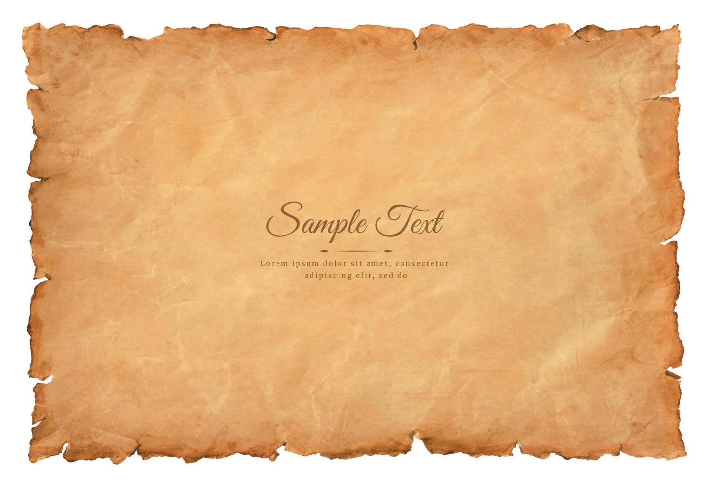 old parchment paper sheet vintage aged or texture isolated on white background vector