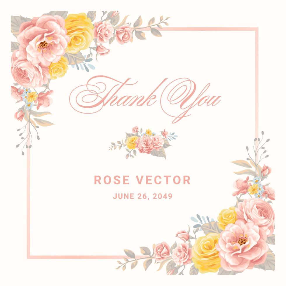 hermosa rosa flor y hoja botánica ilustración digital pintada para amor boda día de san valentín o arreglo invitación diseño tarjeta de felicitación vector