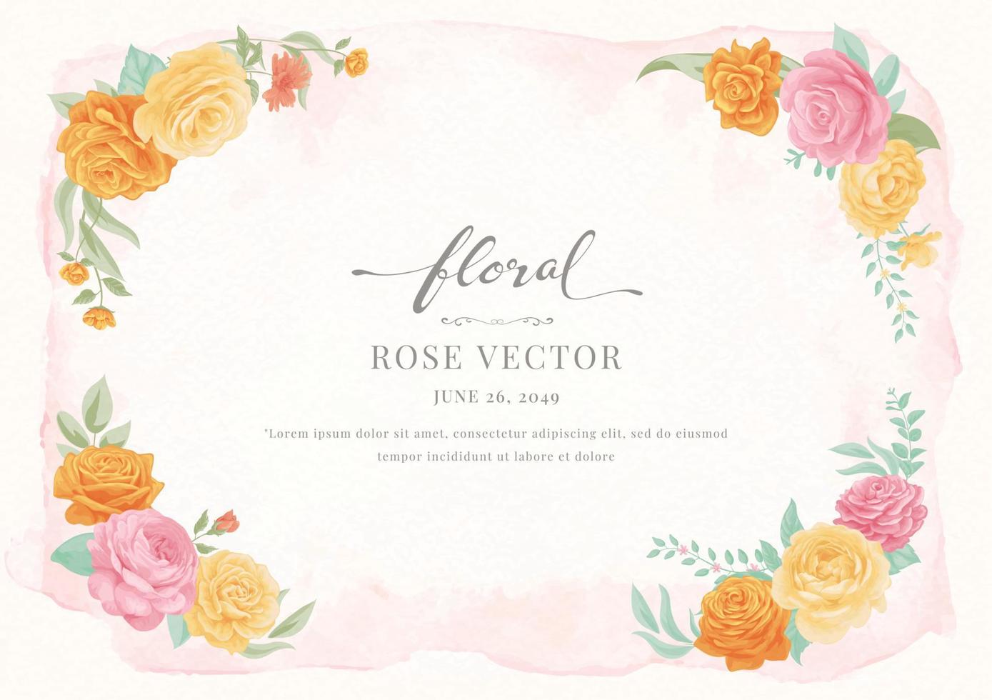 hermosa rosa flor y hoja botánica ilustración digital pintada para amor boda día de san valentín o arreglo invitación diseño tarjeta de felicitación vector