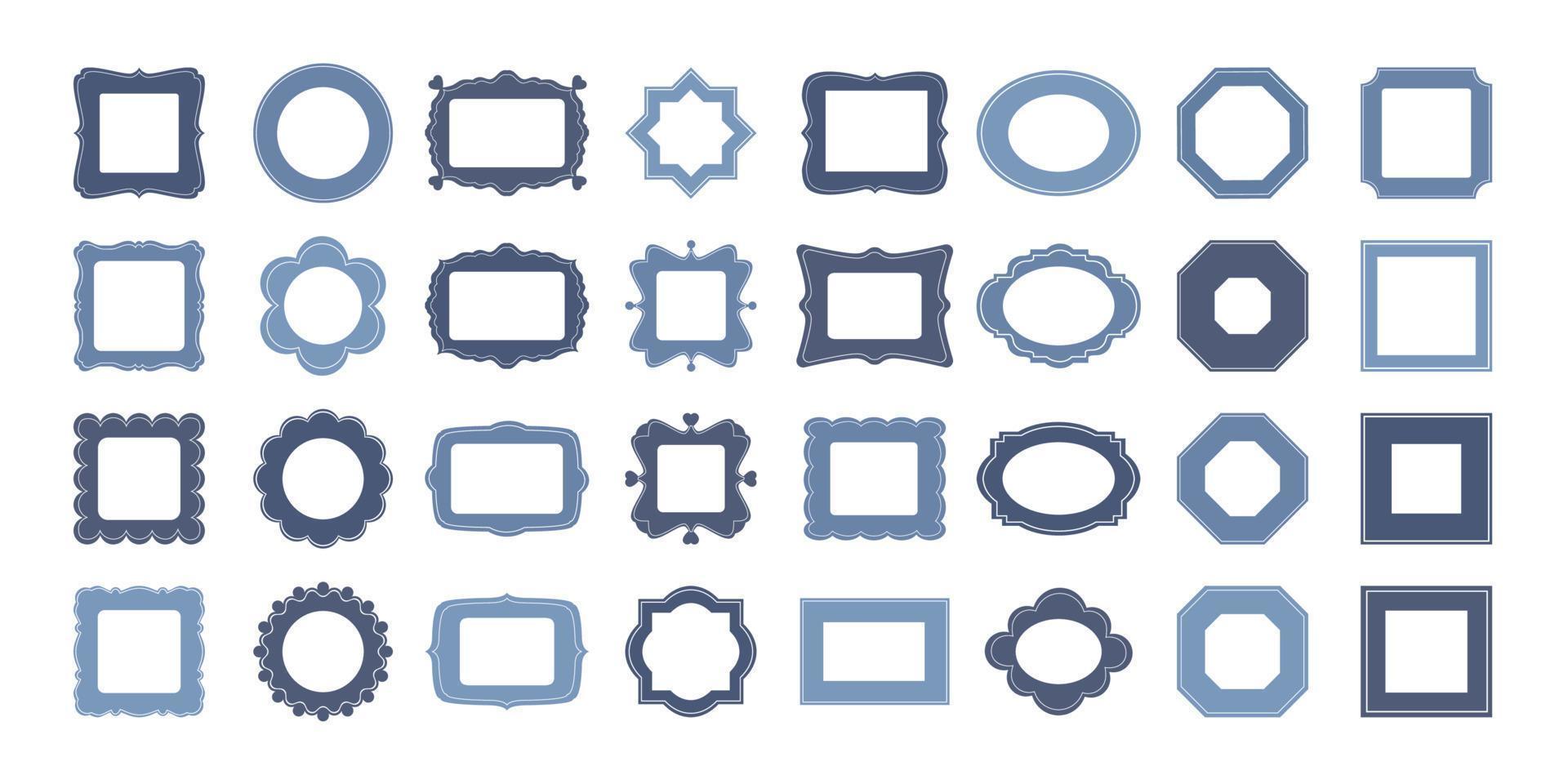 Mega set of decorative photo frames for your design. vector