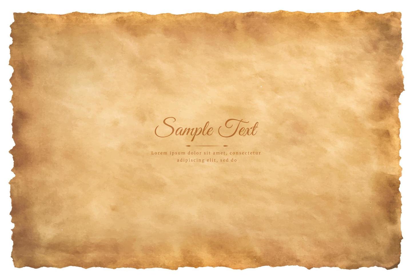Vector old parchment paper sheet vintage aged or texture isolated on white background