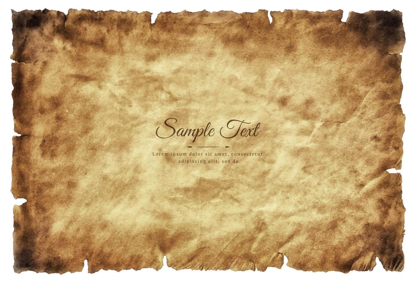 Vector old parchment paper sheet vintage aged or texture isolated on white background