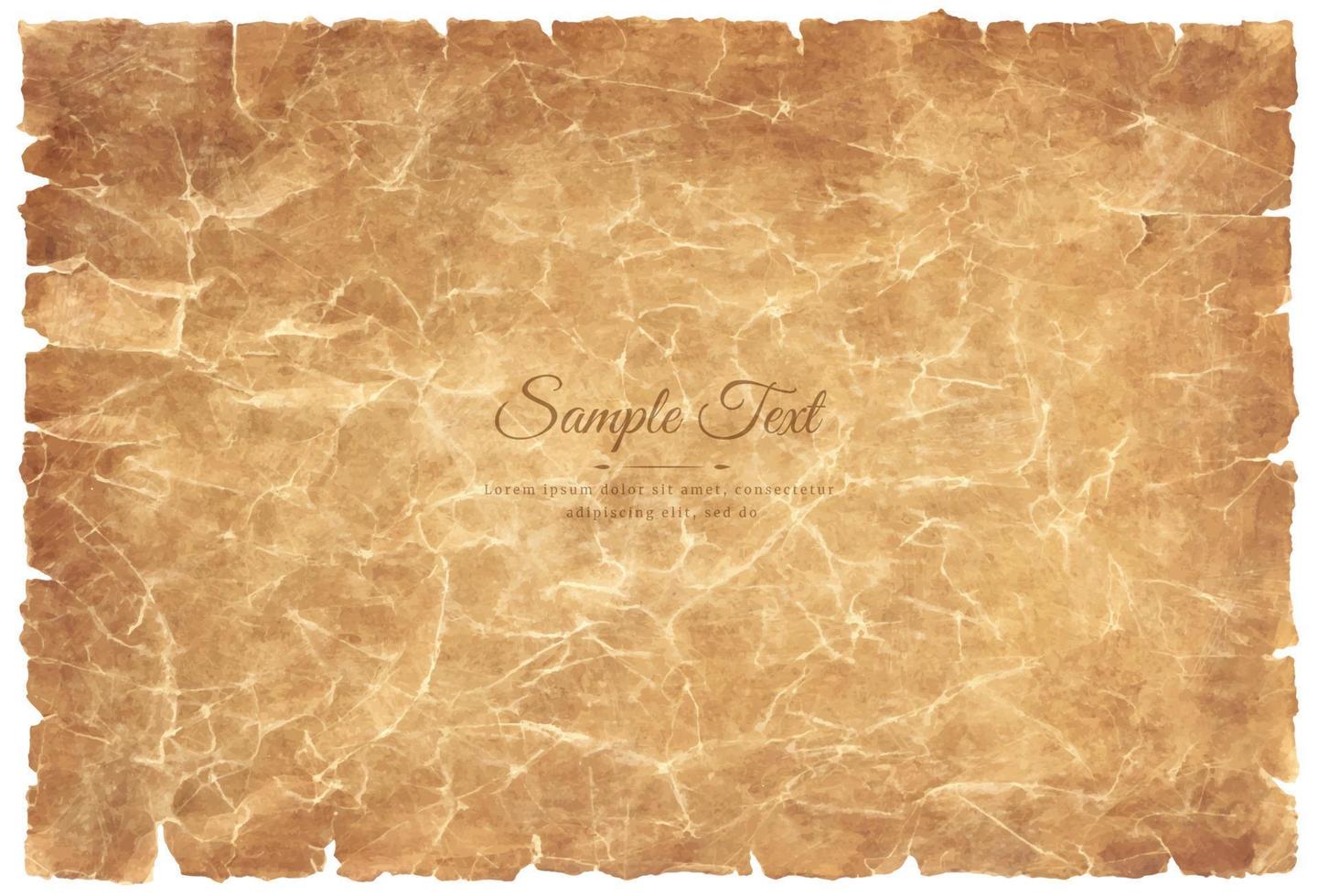 Vector old parchment paper sheet vintage aged or texture isolated on white background