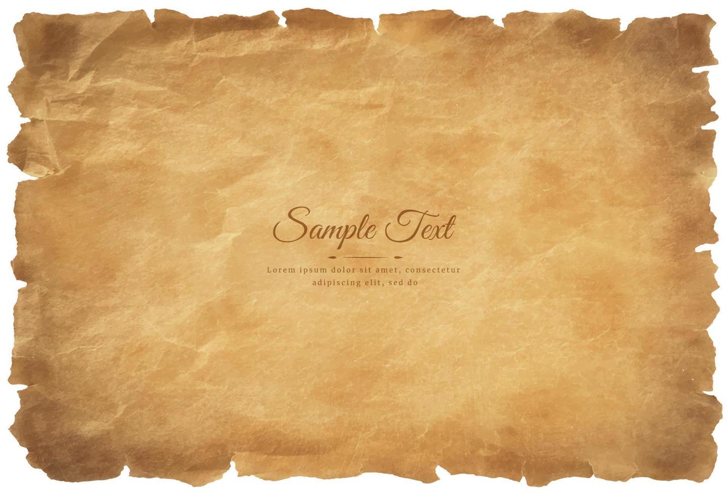 Vector old parchment paper sheet vintage aged or texture isolated on white background
