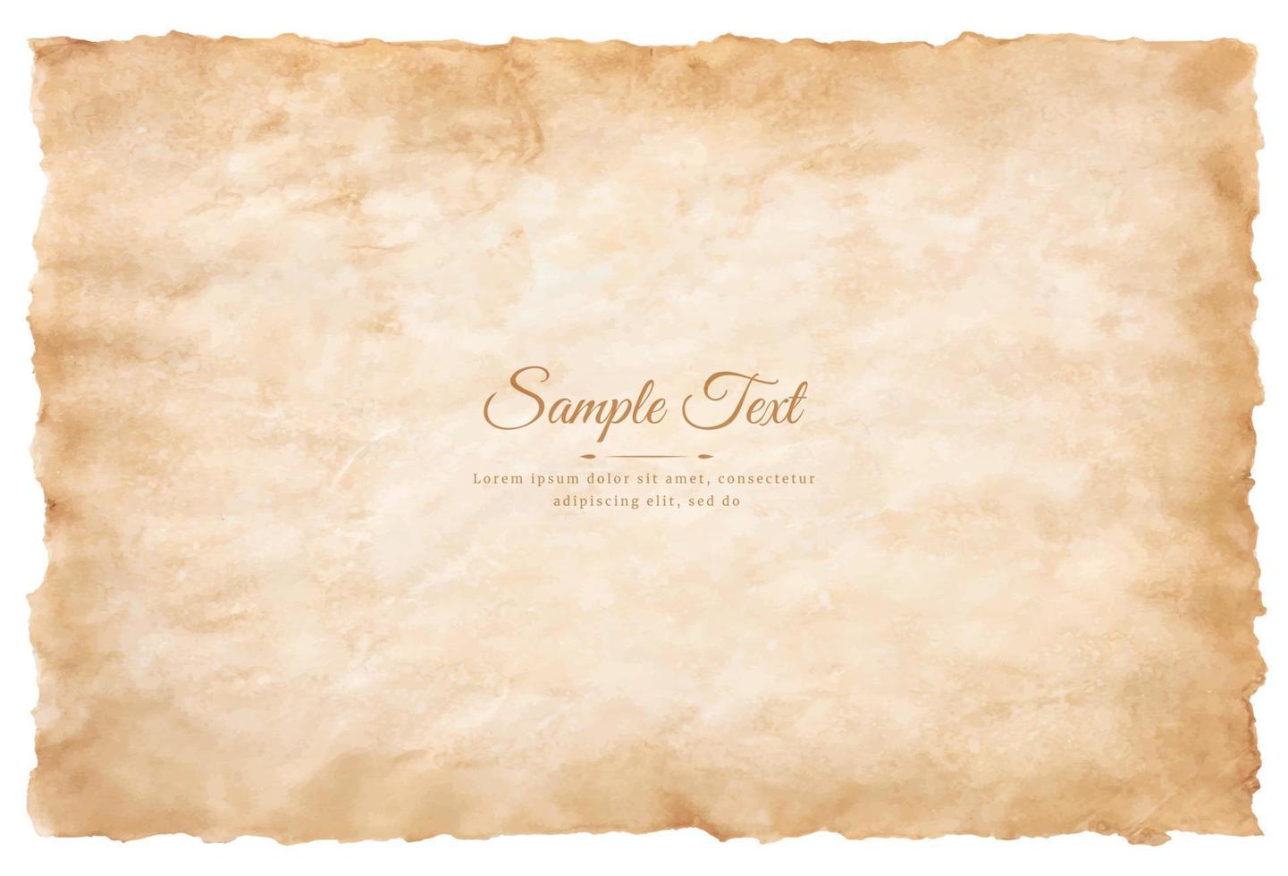 Vector old parchment paper sheet vintage aged or texture isolated on white background