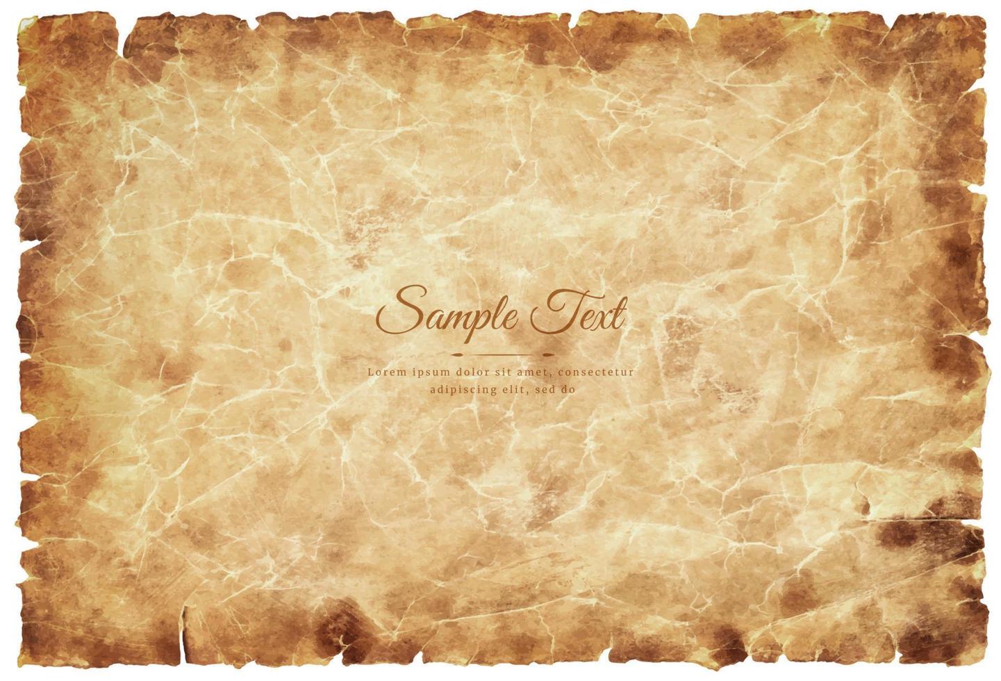 Vector old parchment paper sheet vintage aged or texture isolated on white background
