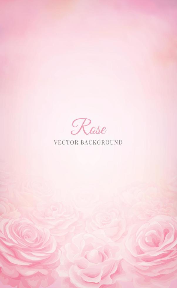 hermoso fondo de flor de rosa e ilustración pintada digital borrosa para el día de san valentín de bodas de amor o tarjeta de felicitación de diseño de invitación de arreglo vector