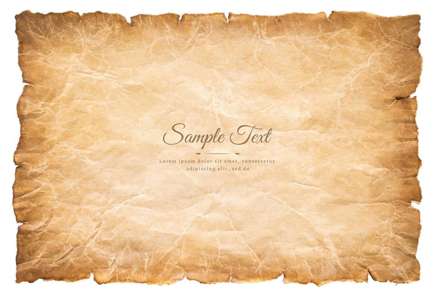 old parchment paper sheet vintage aged or texture isolated on white background vector
