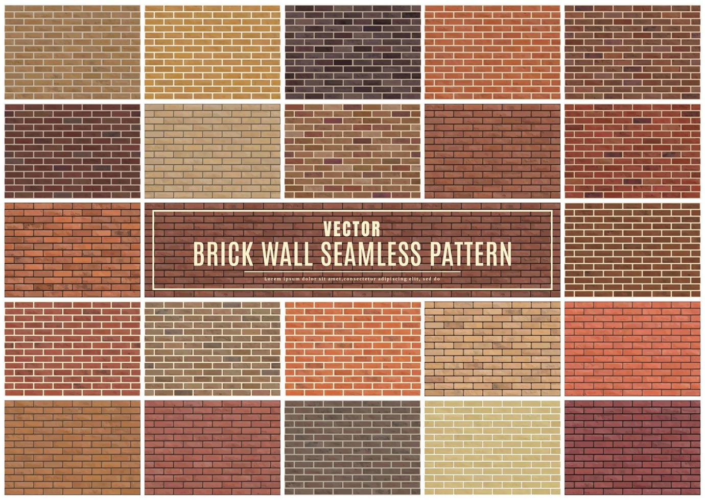 Block brick wall seamless pattern collection set texture background vector