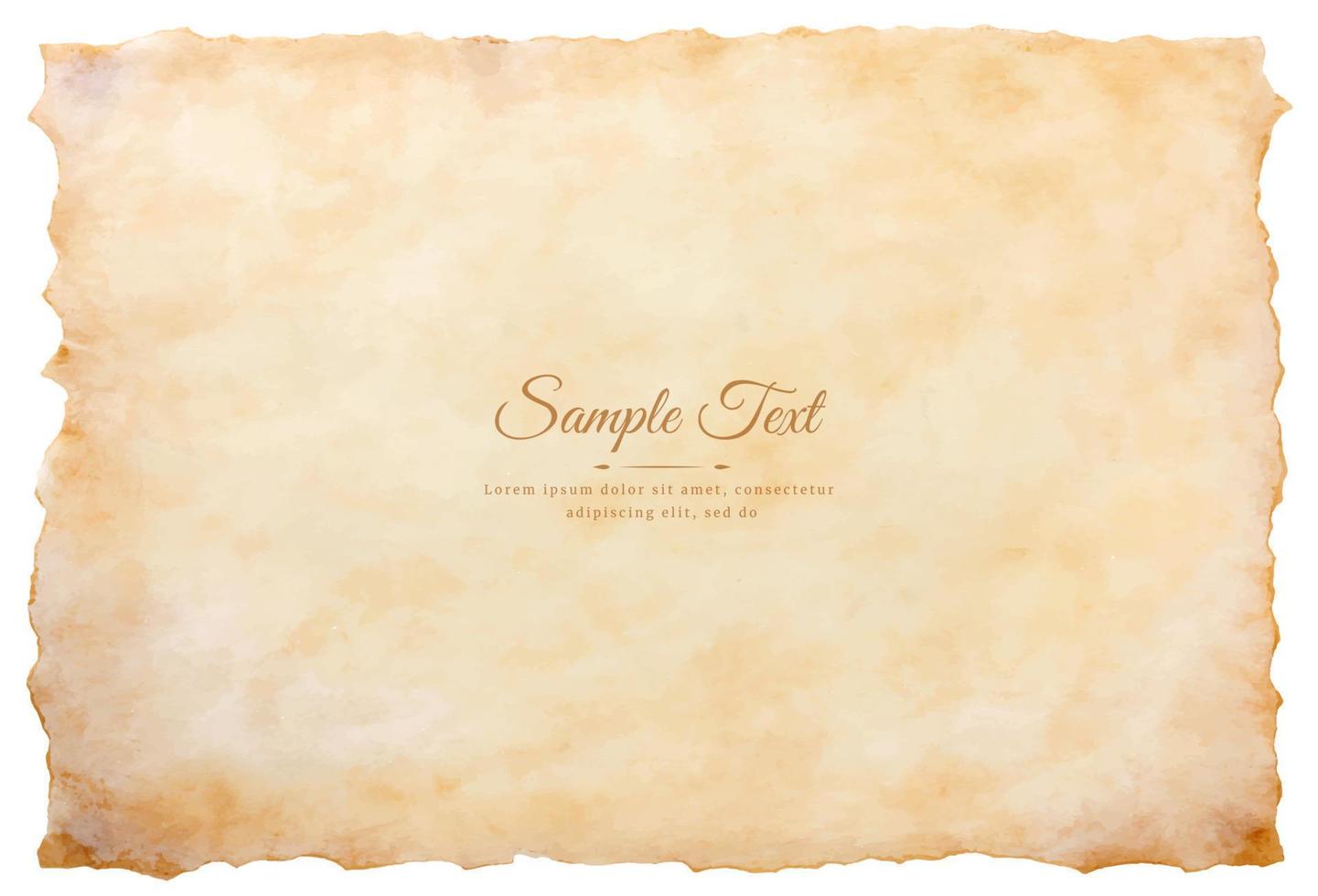 Vector old parchment paper sheet vintage aged or texture isolated on white background