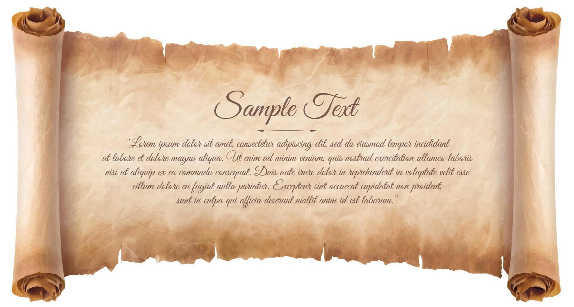 old parchment paper scroll sheet vintage aged or texture isolated on white background vector