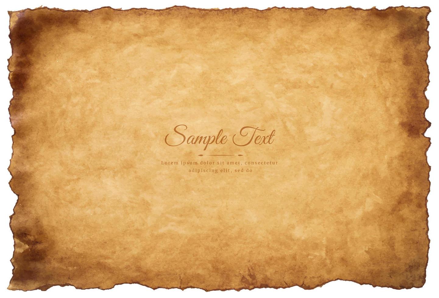 Vector old parchment paper sheet vintage aged or texture isolated on white background