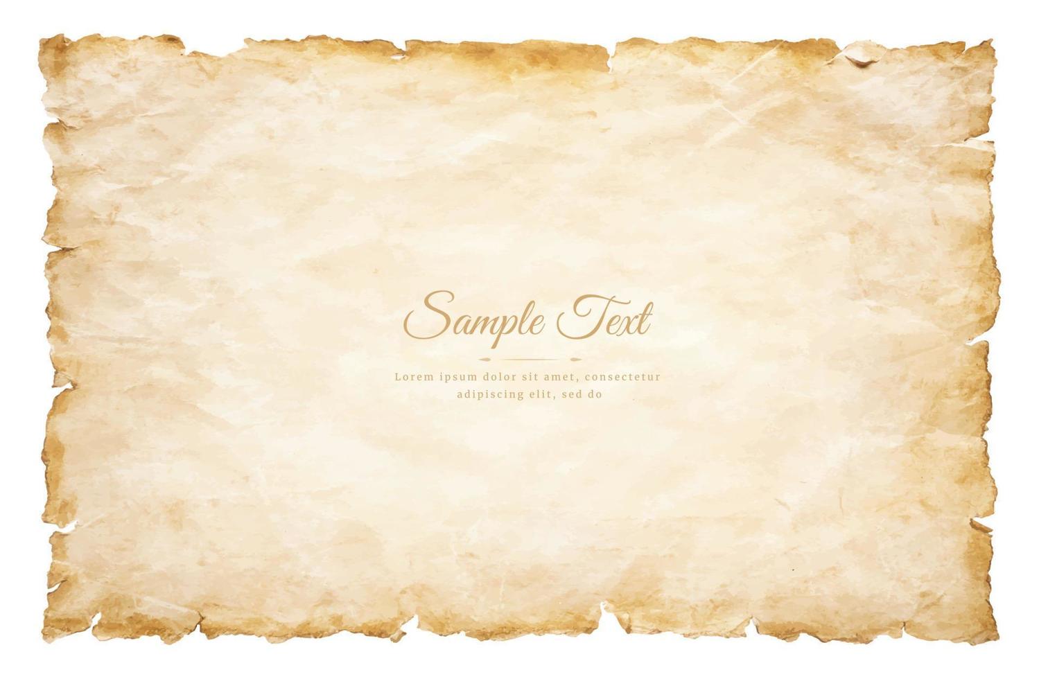 old parchment paper sheet vintage aged or texture isolated on white background vector