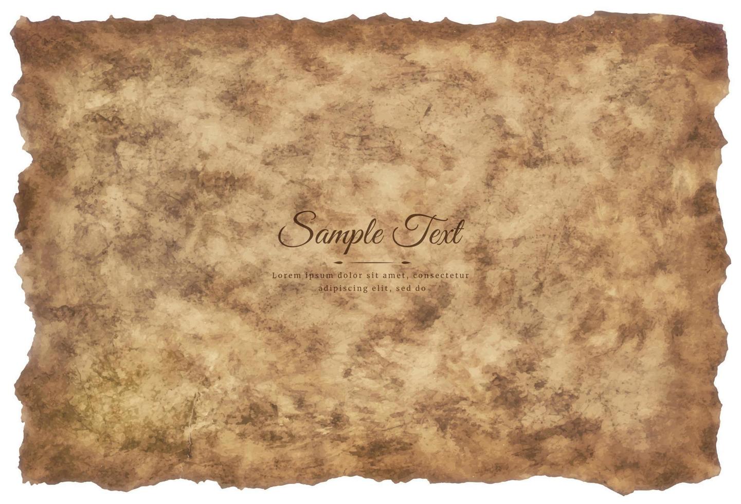 Vector old parchment paper sheet vintage aged or texture isolated on white background