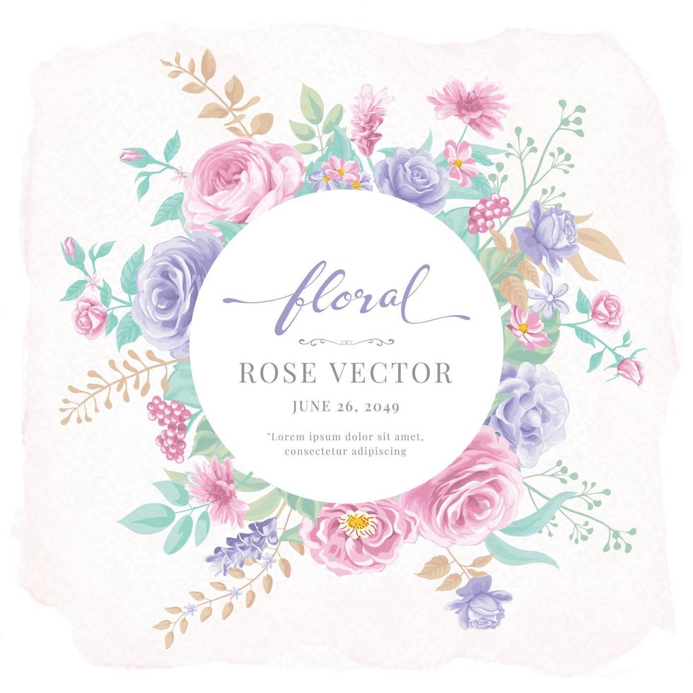 hermosa rosa flor y hoja botánica ilustración digital pintada para amor boda día de san valentín o arreglo invitación diseño tarjeta de felicitación vector