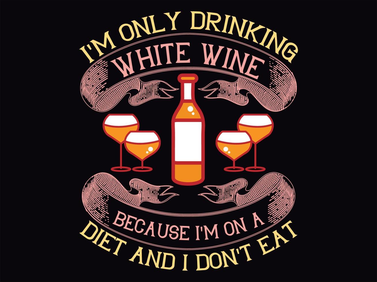 archivo vectorial de diseño de camiseta de vino vector