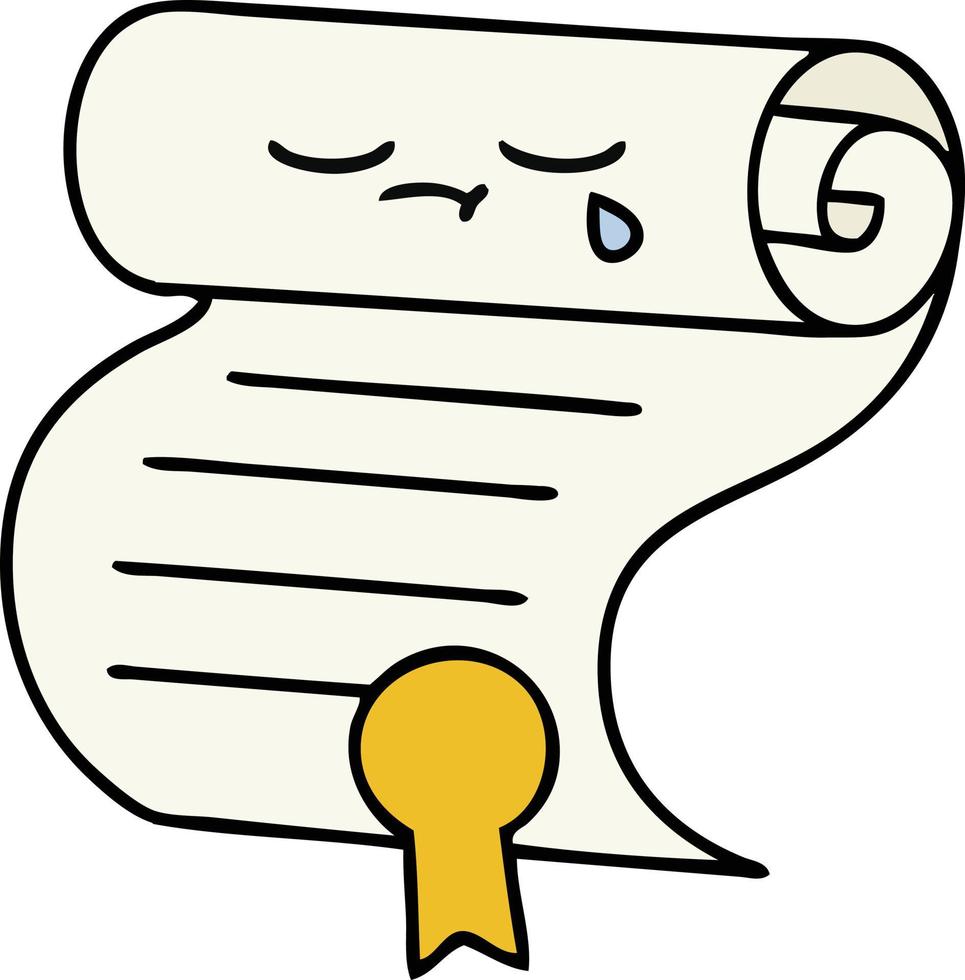 cute cartoon contract vector