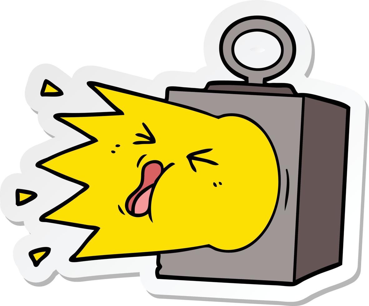 sticker of a cartoon industrial lamp vector