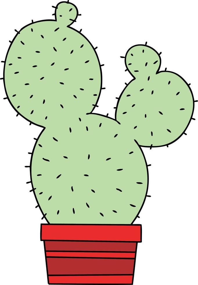quirky hand drawn cartoon cactus vector
