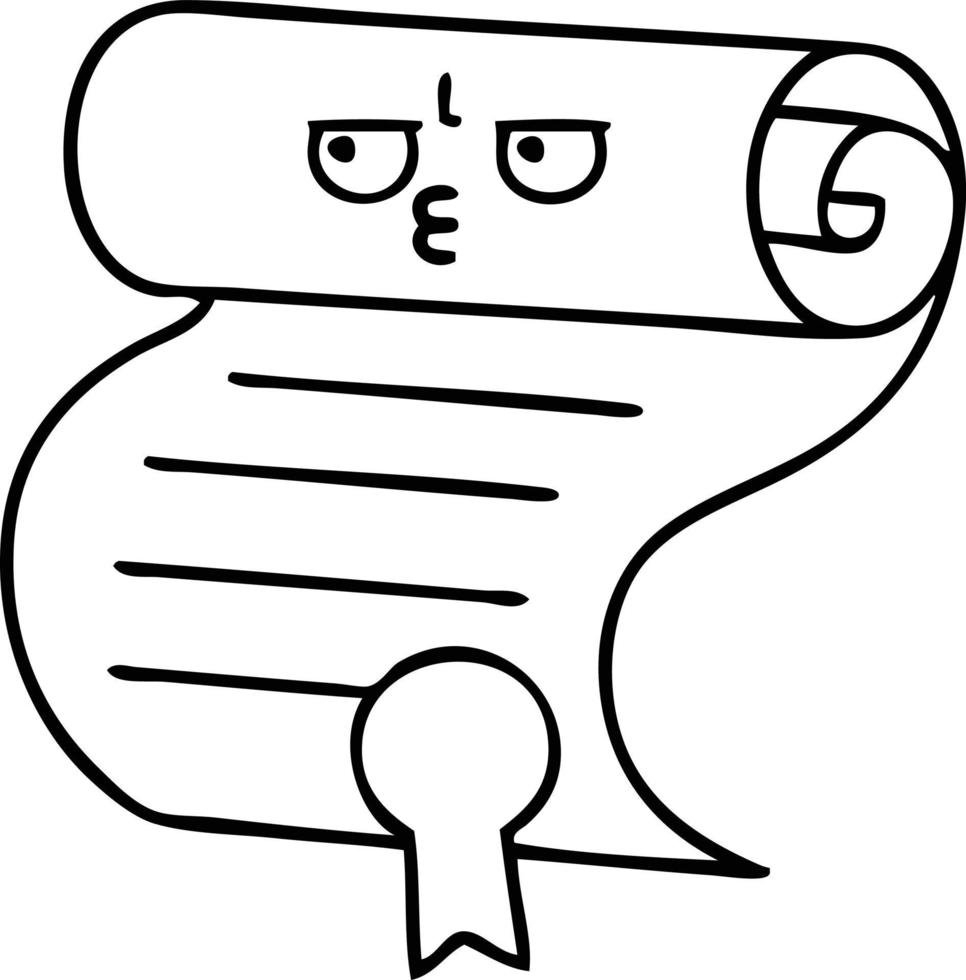 line drawing cartoon contract vector