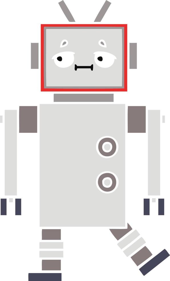 robot de dibujos animados retro de color plano vector