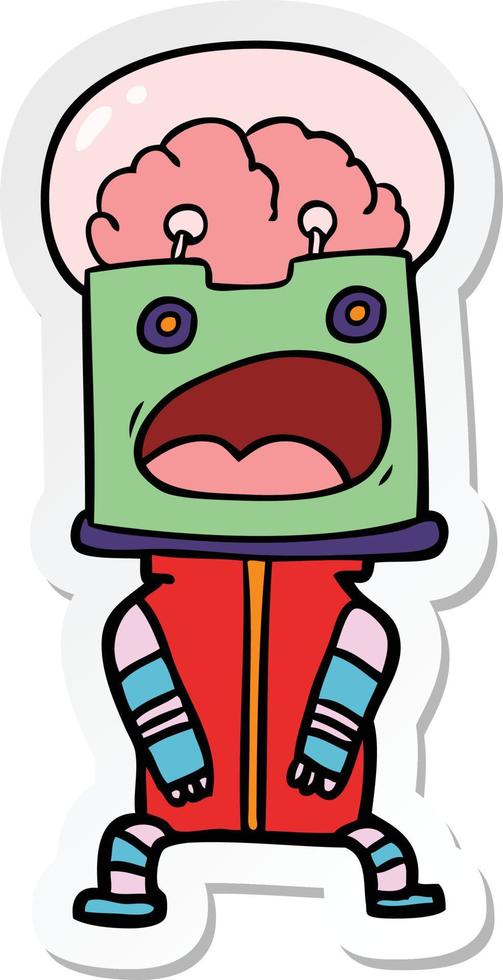 sticker of a cartoon robot vector