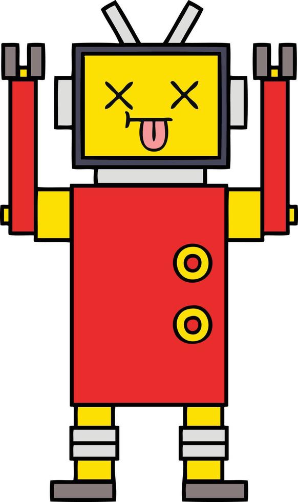 lindo robot de dibujos animados vector