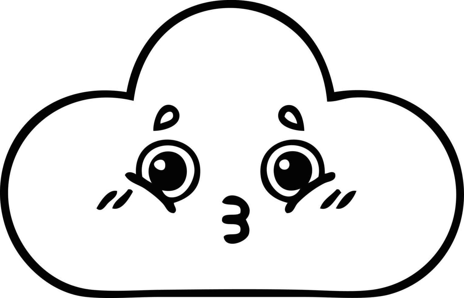 line drawing cartoon cloud vector