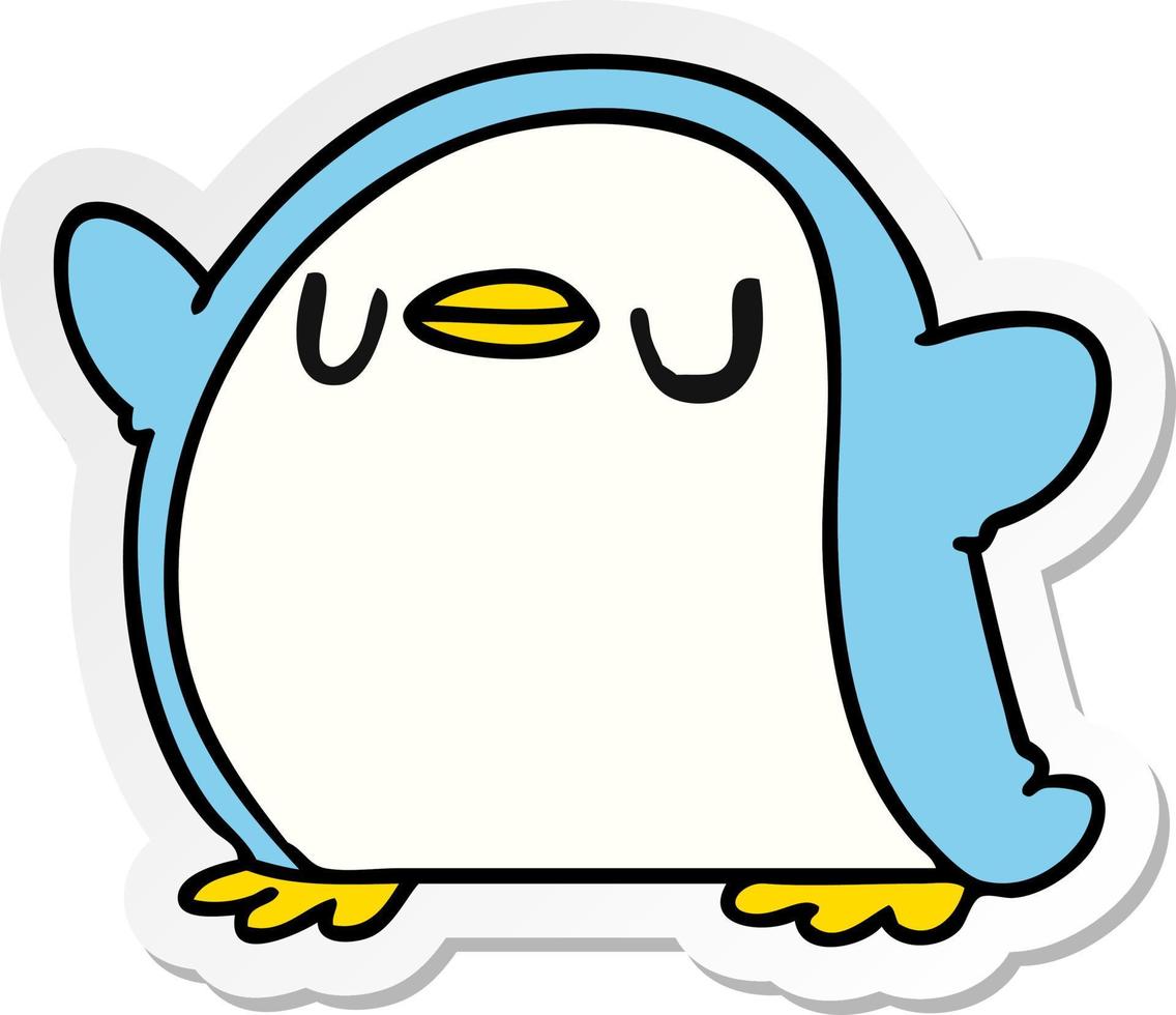 sticker cartoon kawaii of a cute penguin vector