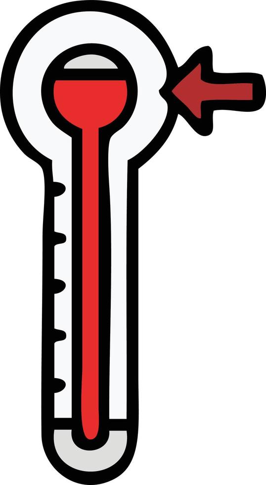 cute cartoon hot thermometer vector