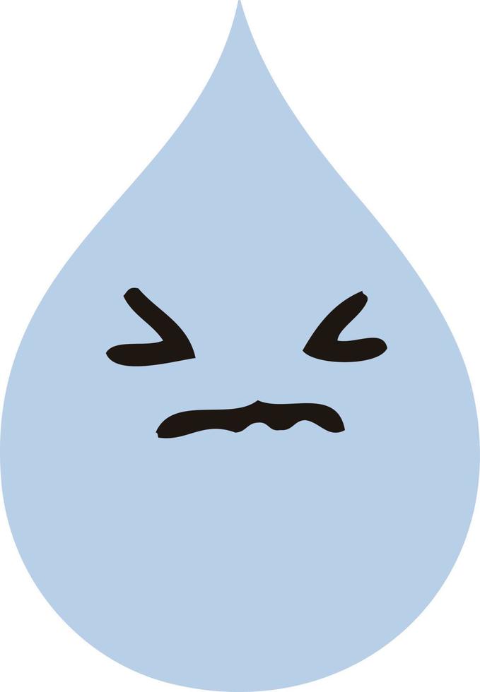 quirky hand drawn cartoon emotional rain drop vector