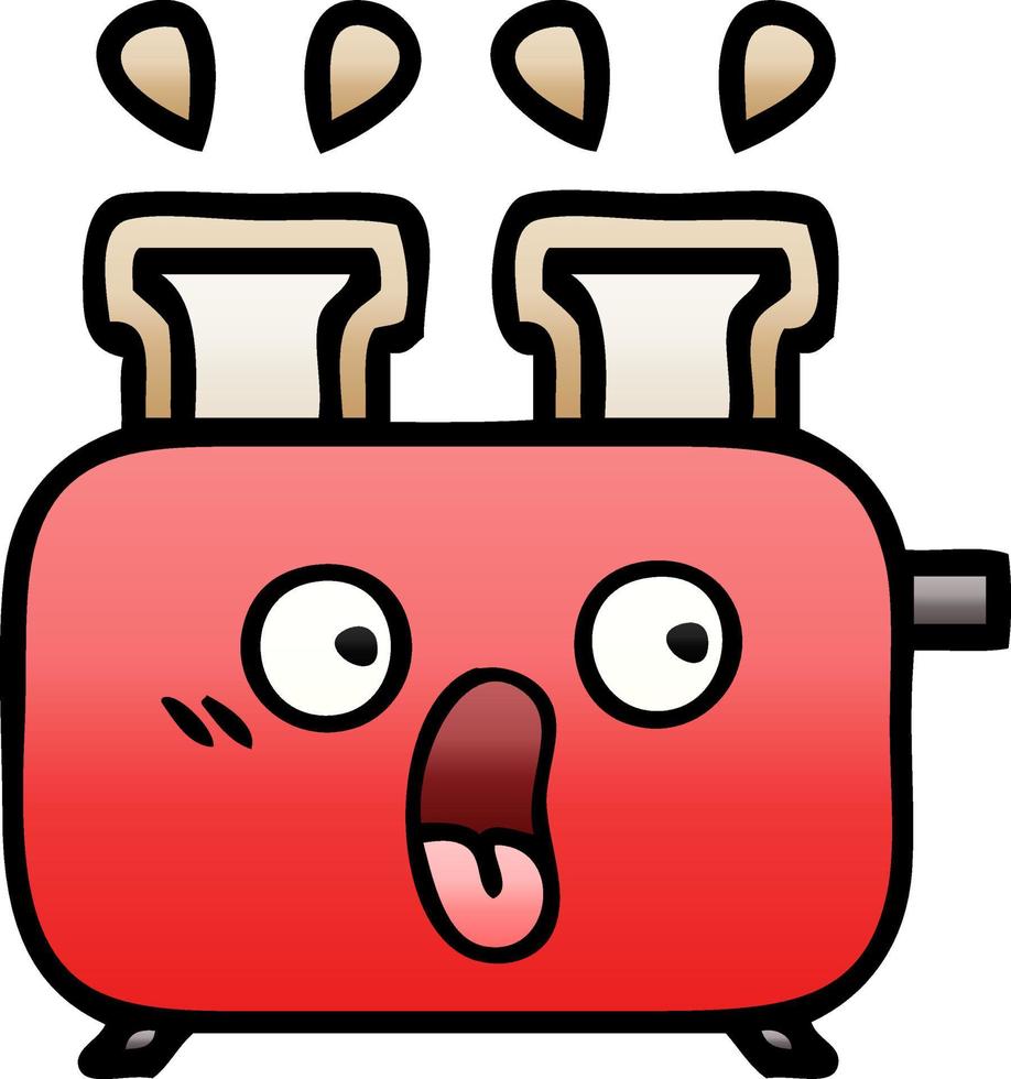 gradient shaded cartoon of a toaster vector