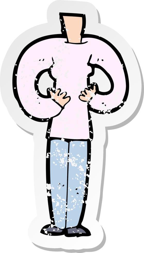 retro distressed sticker of a cartoon female body vector