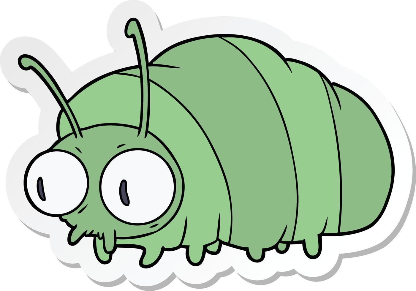 sticker of a funny cartoon bug vector