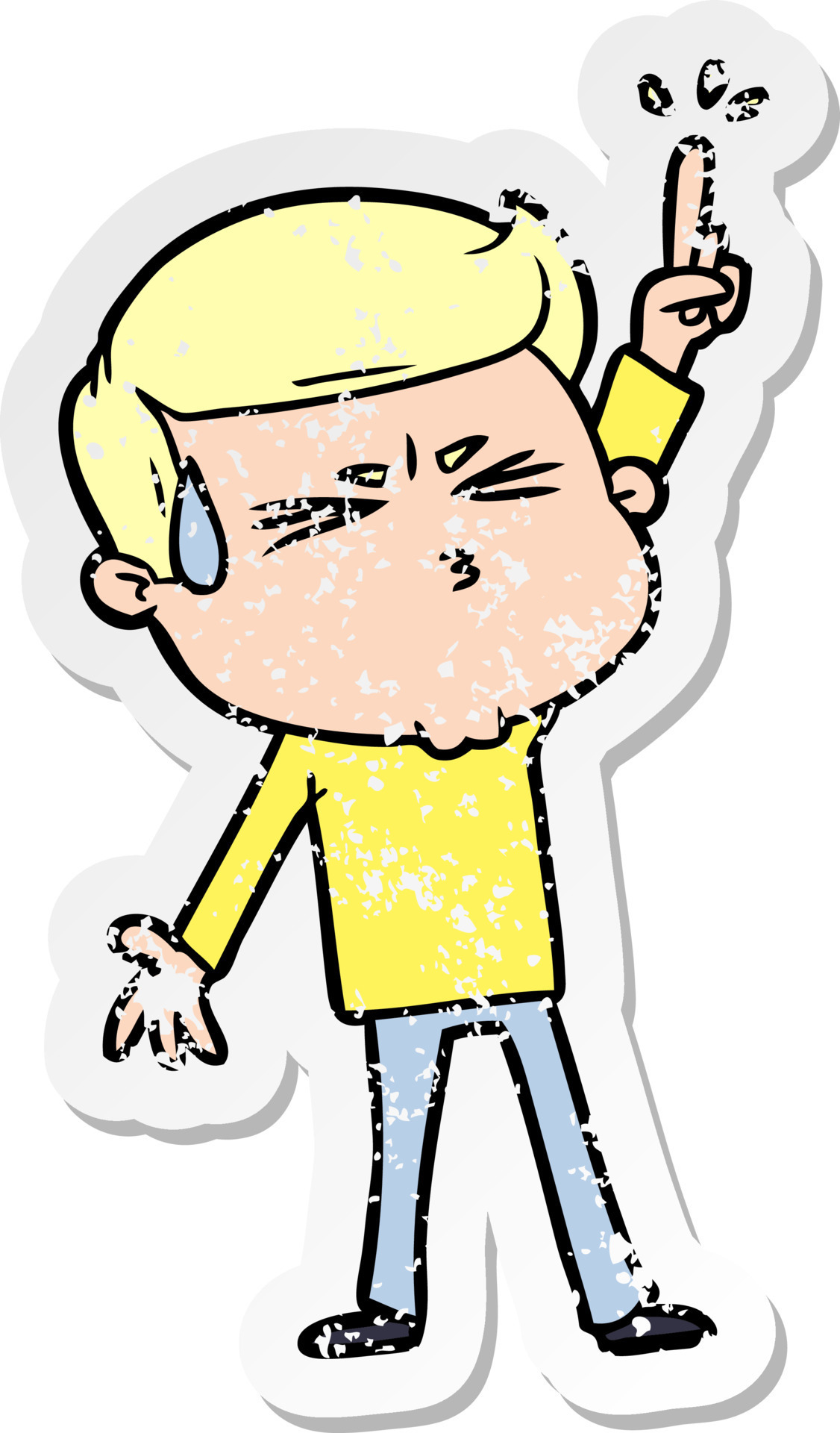 distressed sticker of a cartoon man sweating 8776179 Vector Art at Vecteezy distressed sticker of a cartoon man sweating 8776179 Vector Art at Vecteezy