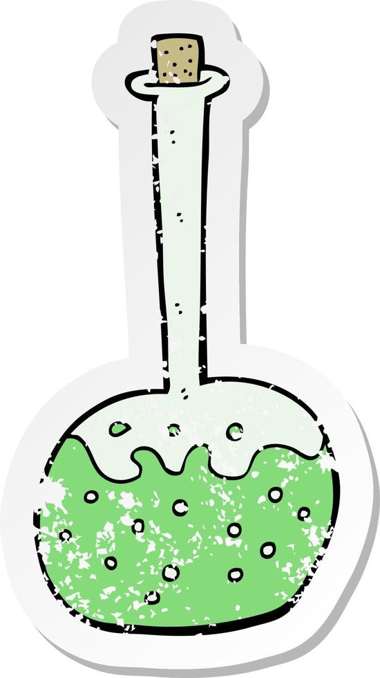 retro distressed sticker of a cartoon chemical potion vector