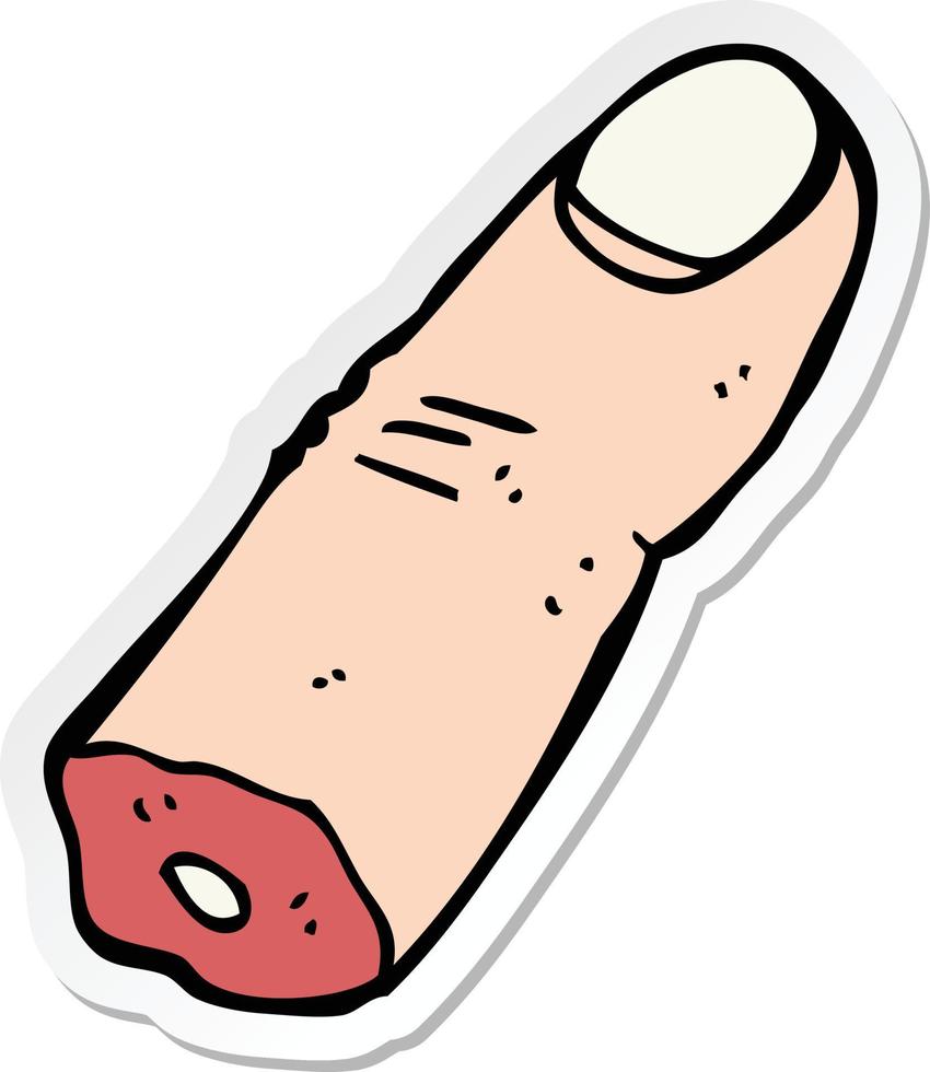 sticker of a cartoon severed finger vector