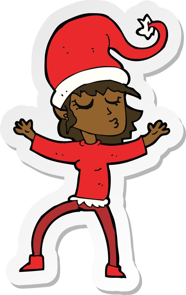 sticker of a santas helper cartoon vector