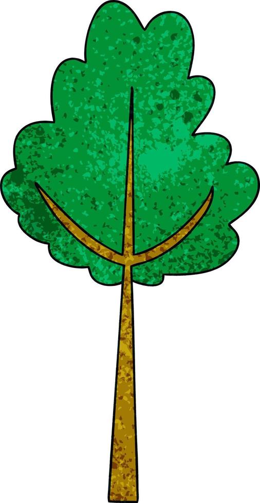 peculiar árbol de dibujos animados dibujados a mano vector