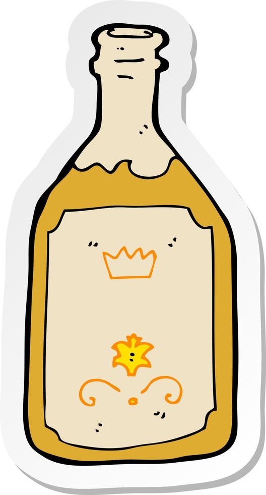 pegatina de una botella de bebidas de dibujos animados vector