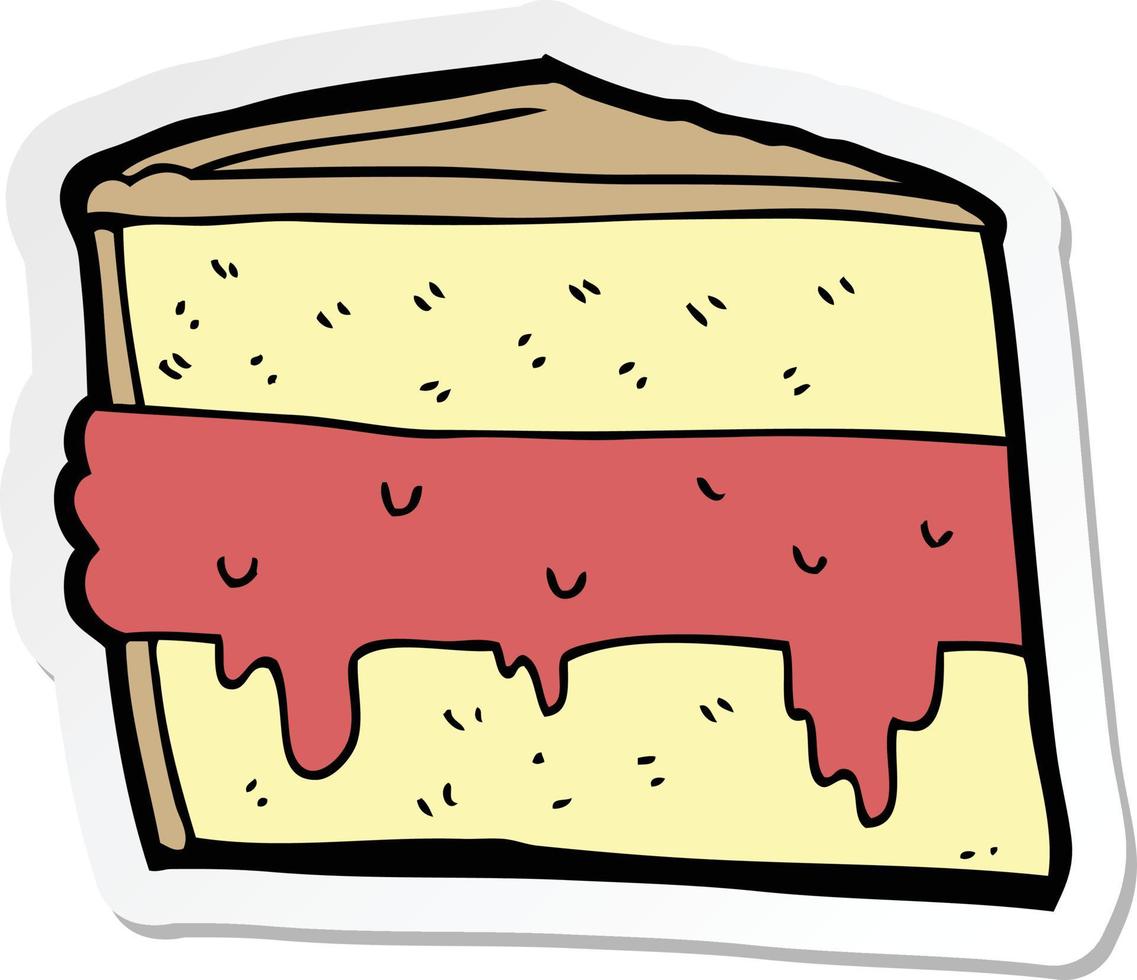 sticker of a cartoon cake vector