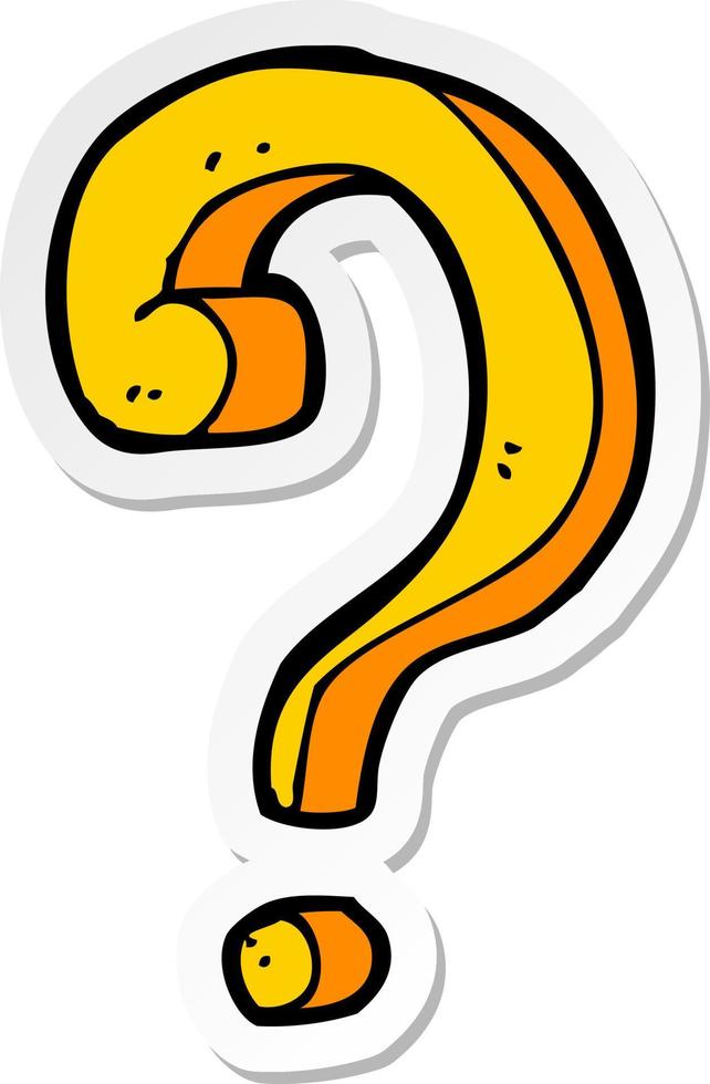 sticker of a cartoon question mark vector