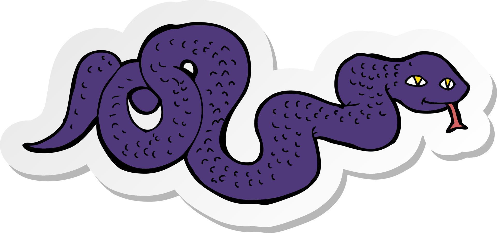 sticker of a cartoon snake vector