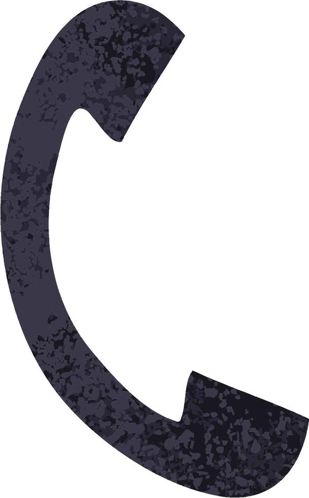 retro illustration style cartoon phone vector