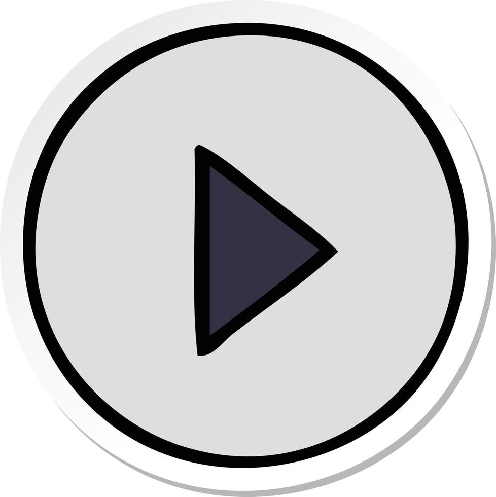 sticker of a cute cartoon play button vector