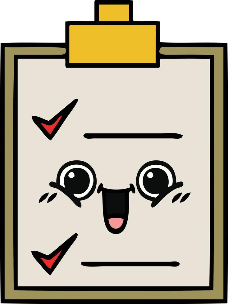 cute cartoon check list vector