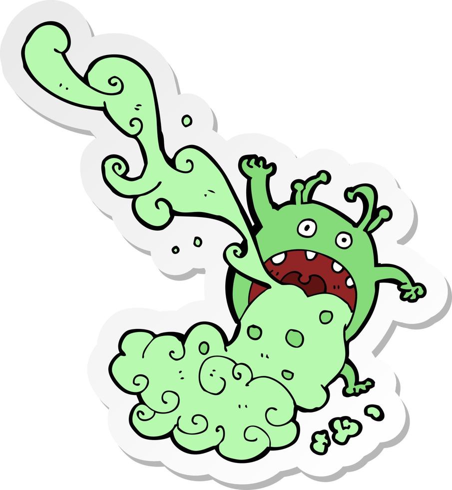 sticker of a cartoon gross monster vector